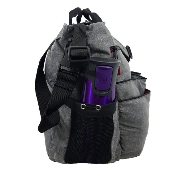 Fashionable Diaper Messenger Bag Roomy Multiple Pockets , Color; Heather Gray - Picture 6 of 9